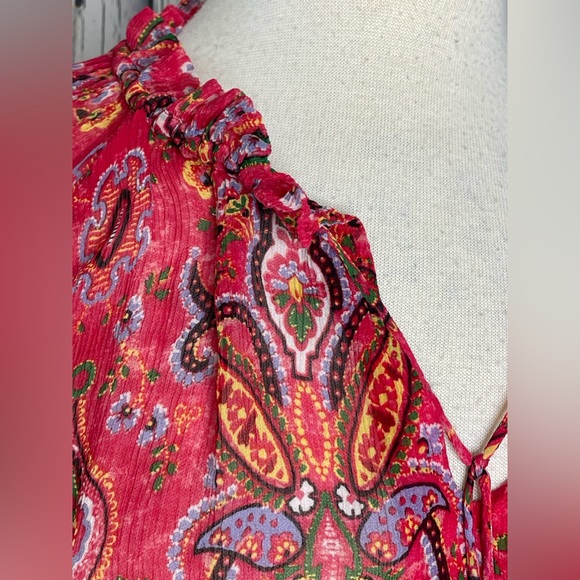 SUNRISE The Kooples Summer Blossom Red Tie Neck - Picture 4 of 6